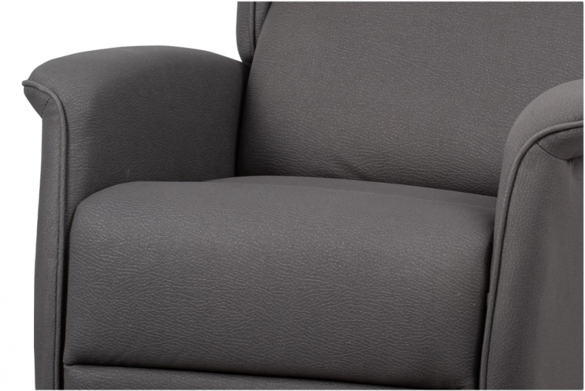 TV křeslo ušák MARLON s elektrickým polohováním — šedá látka, 2 motory, nosnost 140 kg Autronic