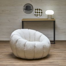 Designové křeslo GASPAR — látka, bílá