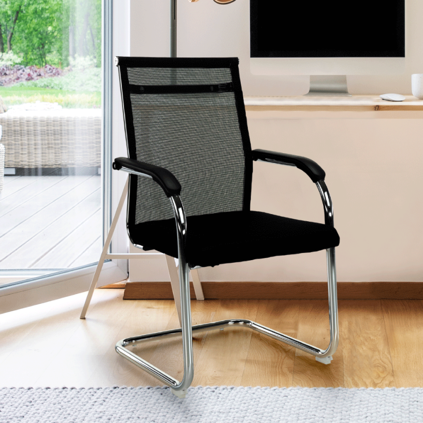 Konferenčná stolička ESIN - sieť/látka, viacfarebná - Farbové varianty ESIN: Hneda/čierna