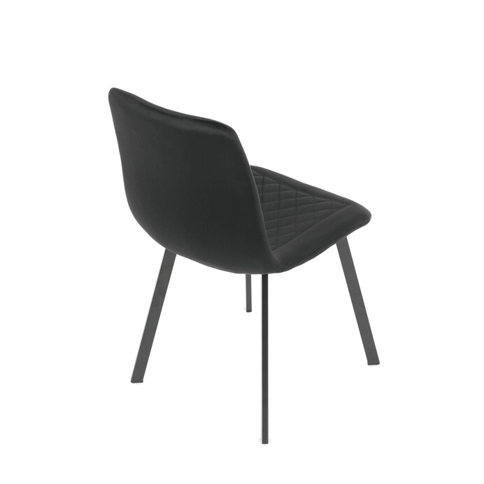 Elegantná jedálenská stolička NOX – čierny zamat, čierny kov Autronic