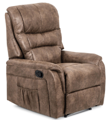 TV křeslo ISLA — hnědá, imitace broušené kůže