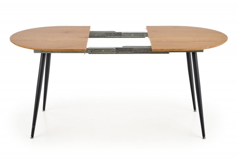 Jídelní kulatý rozkládací stůl COLORADO – 120x80x74 (+40) dub/kov, černý Halmar
