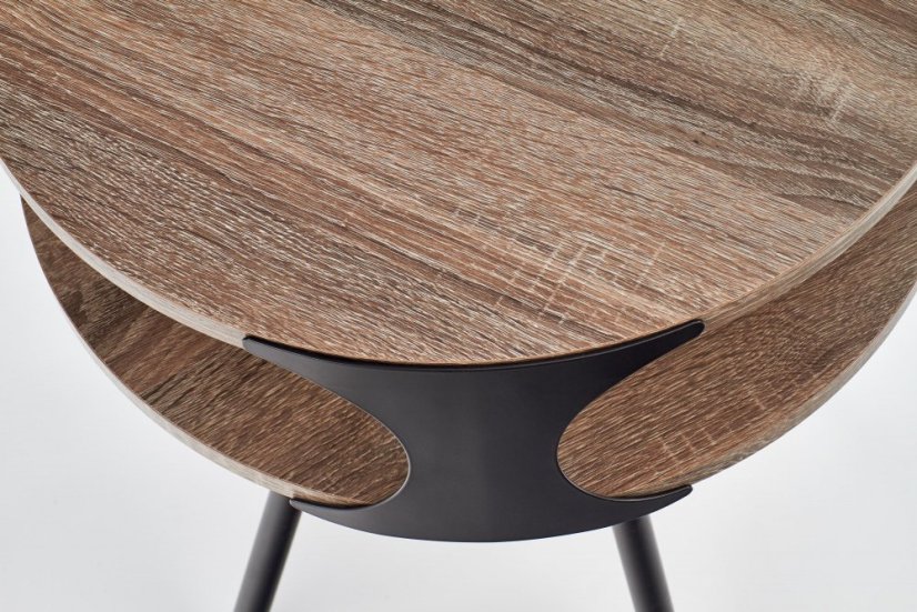 Konferenčný stolík KIRBY — dub sonoma tmavý / čierna