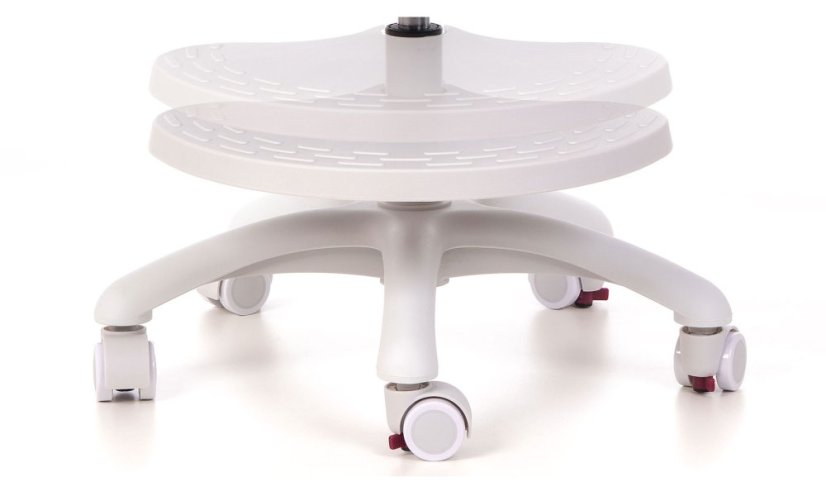 Detská rastúca stolička GRIDDY — látka, biela / tyrkysová