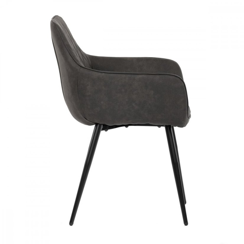 Jedálenské kreslo BRANDON — kov, látka, čierna