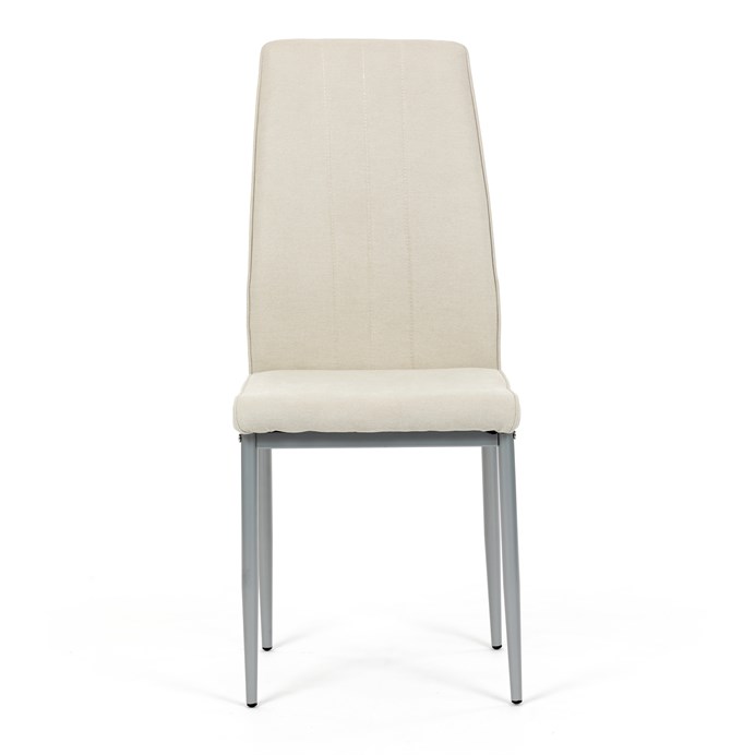 Elegantná jedálenská stolička LENA Autronic s krémovou látkou a sivými nohami