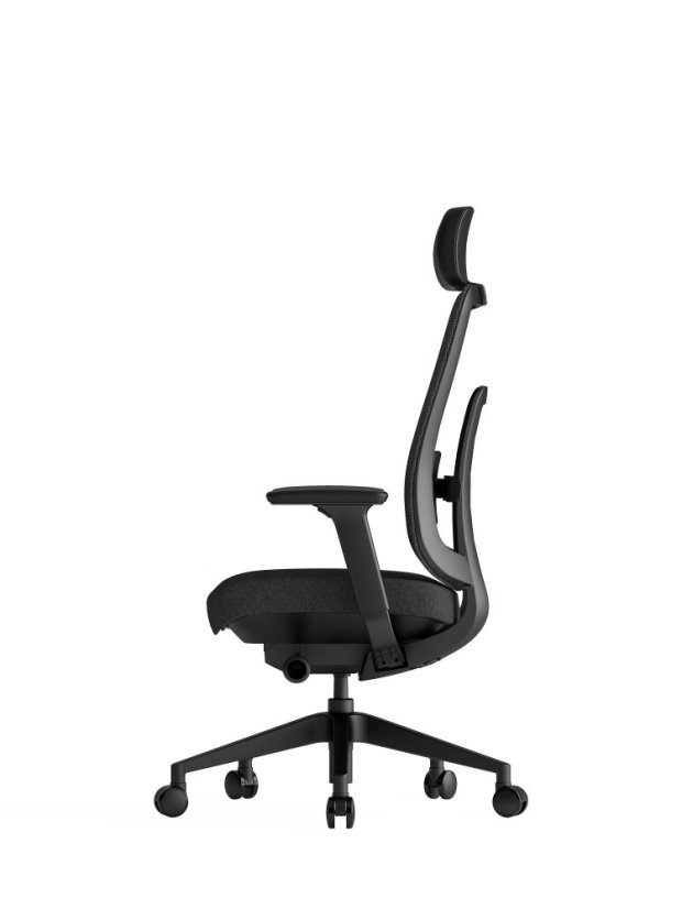 Kancelářská ergonomická židle K42  SP – síť/ čalouněná, černá
