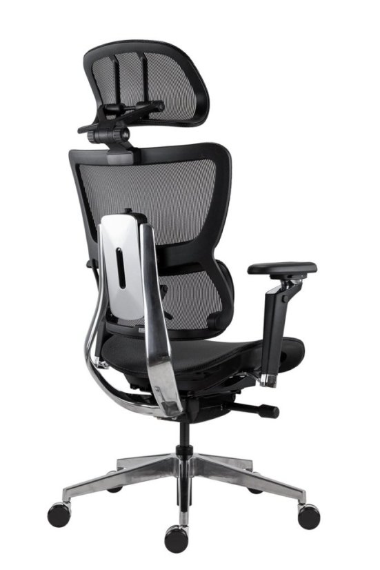 Kancelárska ergonomická stolička FIERO - sieť, čierna, nosnosť 150 kg