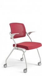 Konferenčná stolička na kolieskach Bestuhl U20 WHITE — viac farieb, stohovateľná