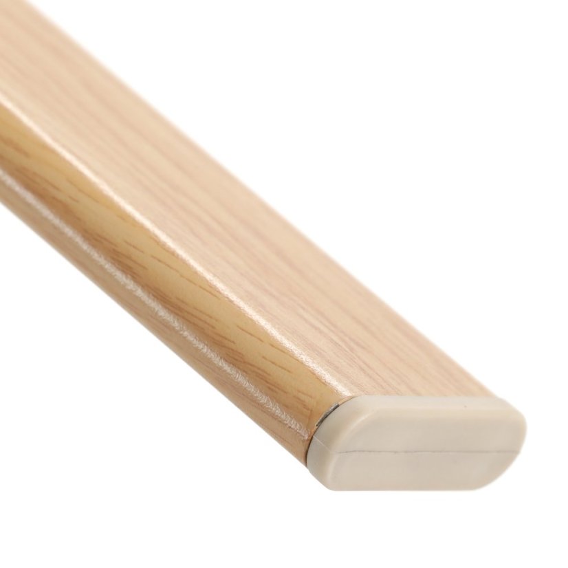 Jídelní židle VISLA – bílá, látka, kov/dub