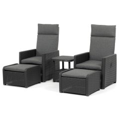 Zahradní set VIVA – 1+2 z polyratanu, šedá, Autronic