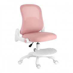 Detská pracovná stolička s podnožou BALOO — látka, ružová