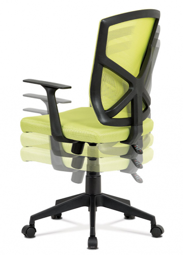 Kancelářská židle na kolečkách MESH – zelená, s područkami, nosnost 110 kg