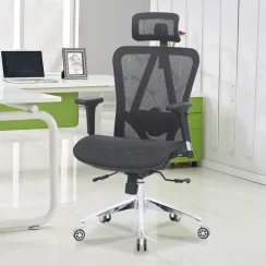 Kancelárska ergonomická stolička AIRY PLUS - sieť, čierna, nosnosť 150 kg
