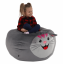 Detský sedací vak BABY s mačičkou — 60×45, sivá