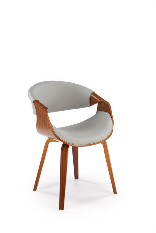 Jedálenské kreslo JARED — ekokoža, dekor orech / sivá