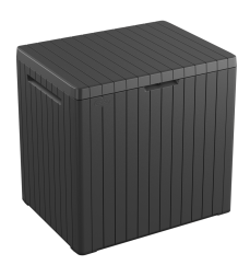 Zahradní úložný box CITY — 113L, plast, grafit, nosnost 120 kg