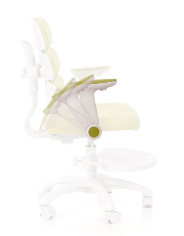 Detská rastúca stolička GRIDDY — látka, biela / zelená