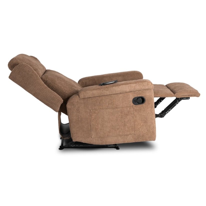 Luxusné masážne kreslo SEBASTIAN v hnedom manšestri