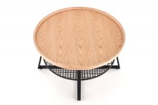 Konferenčný stolík Florencia –⁠ kov/drevo, čierna/dub