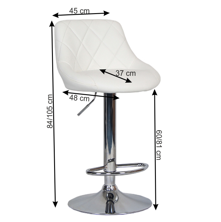 Barová židle MARID — bílá ekokůže/chrom Kondela