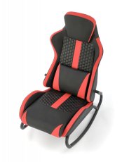 Herní houpací křeslo GAMER — PU kůže, černá / červená