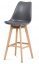 Barová židle TEMUCO — masiv buk, šedá