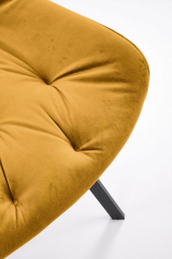 Otočná sametová stolička BECKY horčičková – moderný komfort v elegantnom štýle Halmar