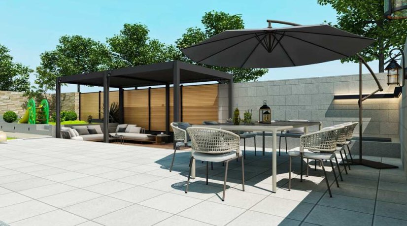 Bioklimatická pergola INTRO PLUS 6x3 m, hliník -  volně stojící