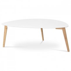 Konferenční stolek MEGBY II — bambus, přírodní / bílá