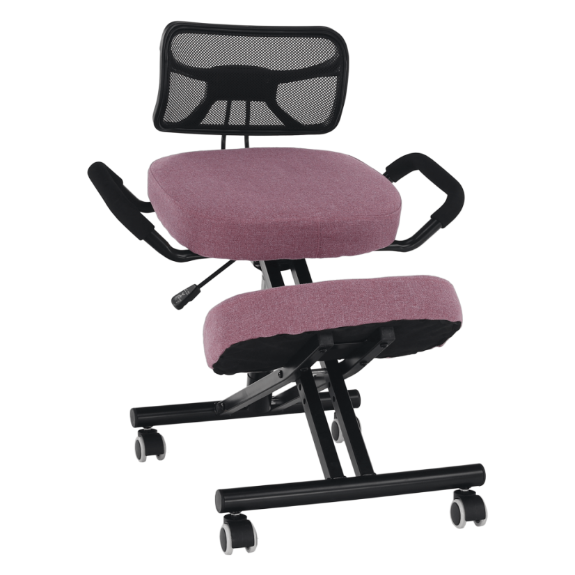 Ergonomická kľakačka RUFUS – ružová/čierna z kovu