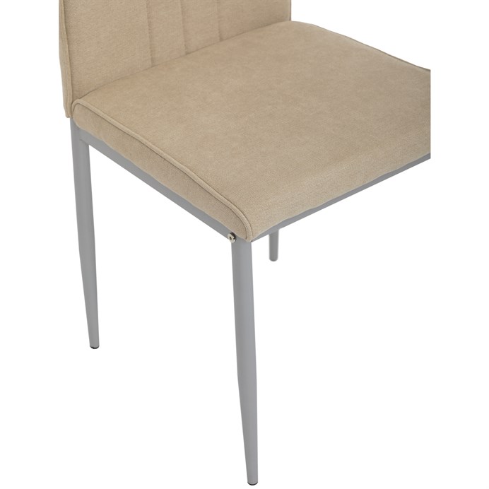 Moderná jedálenská stolička LENA z béžovej látky so sivými kovovými nohami Autronic