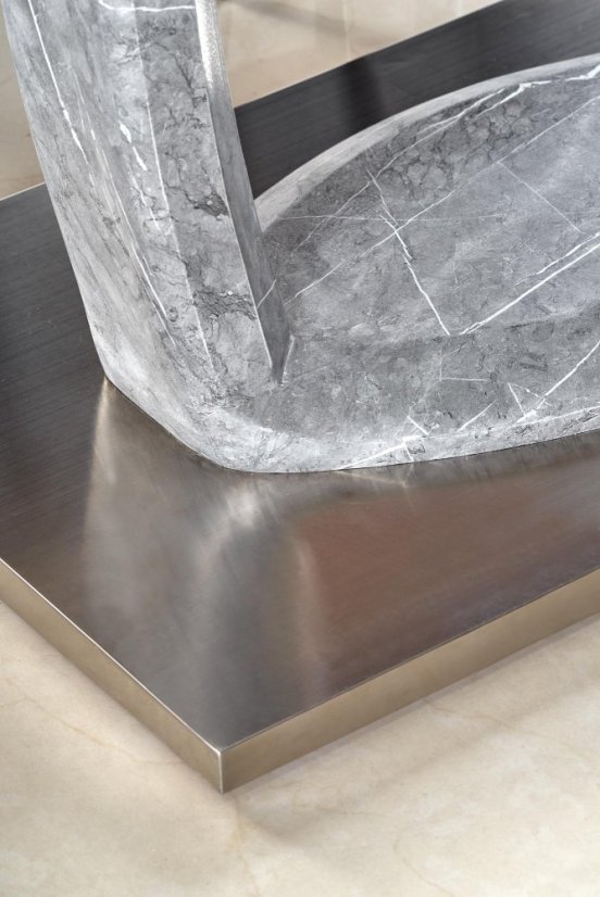 Jídelní rozkládací stůl ARTEMON –? 160x90x76 (+60), mramor, šedý Halmar