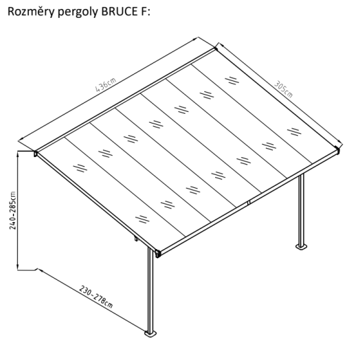 BRUCE F pergola - TRANSPARENTNÝ polykarbonát