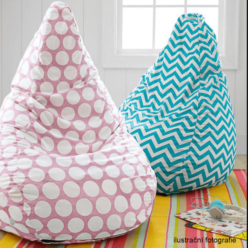 Sedací vak TELDIN —75x75x110, látka, tyrkysová / biela