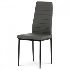 Jídelní židle LITEO — ekokůže, kov, černá / šedá
