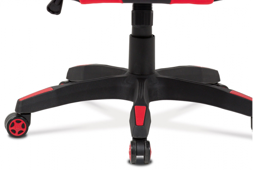 Herní židle ERACER F03 – umělá kůže, černá/červená, nosnost 130 kg