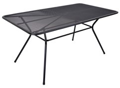 Zahradní stůl PATIO –  kov, černá, drátěný design, 160x90 cm