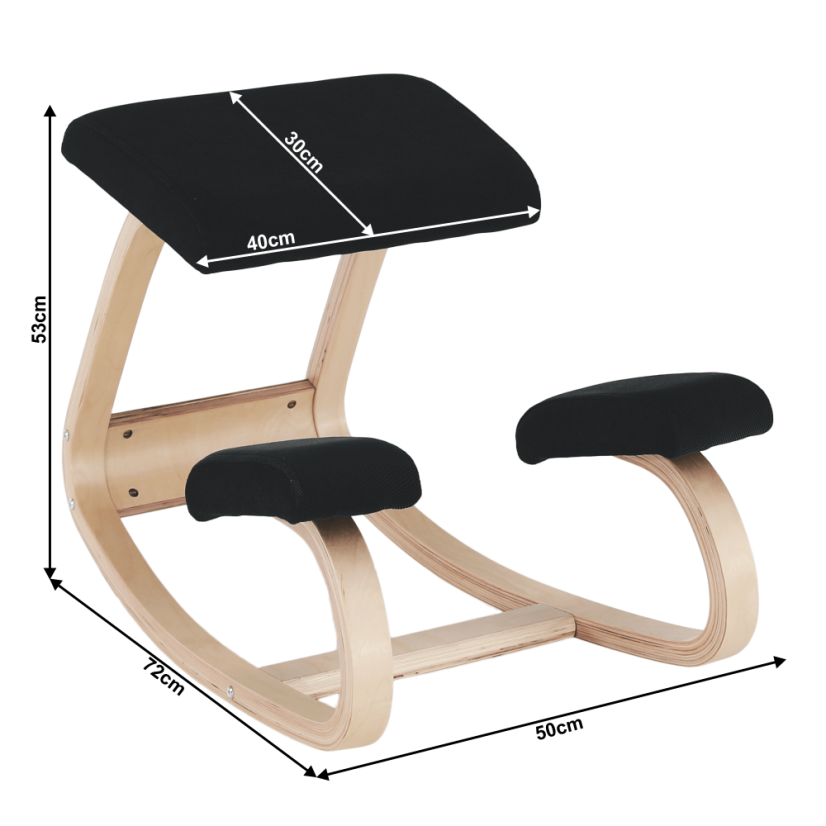 Ergonomická balanční klekačka RENAR – černá přírodní, Kondela - Barva: Černá