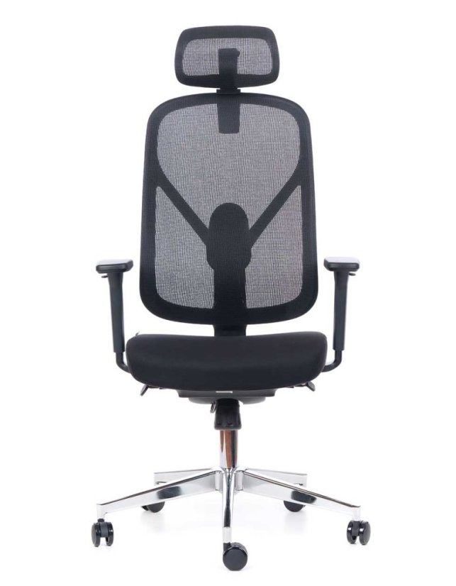 Kancelárska ergonomická stolička Sego EPOQ - sieťovaný chrbát, látka, čierna