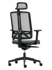 Kancelárska stolička na kolieskach RIM FLEXI FX 1104.087.022 – s podrúčkami a podhlavníkom, sivá