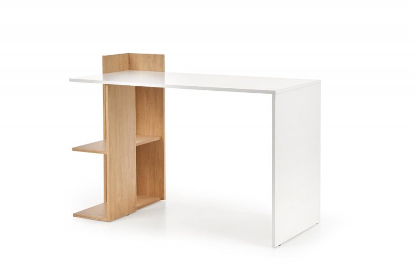 Psací stůl FINO – zlatý dub, bílá Halmar