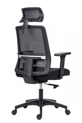 Kancelárska ergonomická stolička DELFO — sieť / l átka, čierna