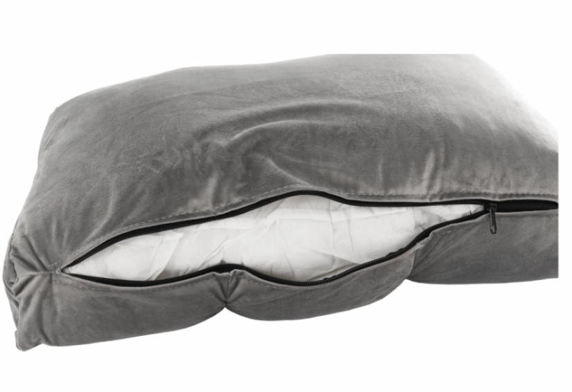 Rozkládací křeslo IGRIM — světlešedá látka/plast