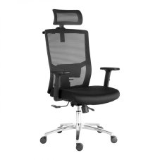 Kancelárska ergonomická stolička SCALA — čierna, nosnosť 150 kg