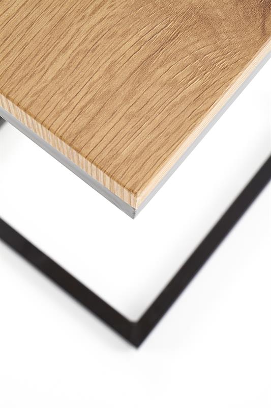 Konferenční stolek NISA — zlatý dub, černý kov Halmar