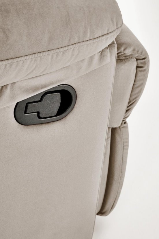 Relaxačné polohovacie kreslo DRAGER - zamatová látka, béžová