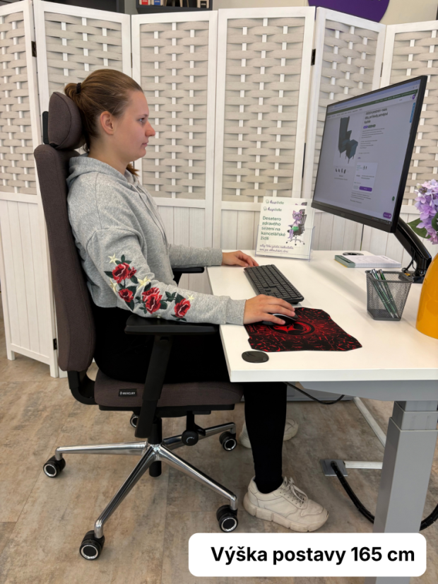 Ergonomická kancelářská židle DIVERSE – pro dlouhé sezení 8–12 h, látka, tmavě hnědá