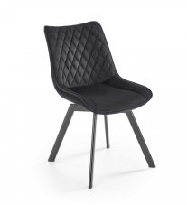 Jedálenská stolička MIRAK — kov, látka, čierna