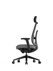 Kancelářská ergonomická židle K42  SP – síť/ čalouněná, šedá